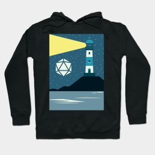 Lighthouse Starry Night Polyhedral Dice Moon RPG Landscape Hoodie